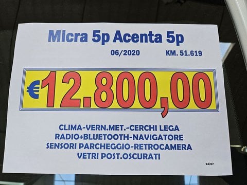 Auto Nissan Micra 0.9 Ig-T 12V 5 Porte Acenta Usate A Lucca