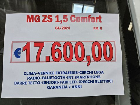 Auto Mg Zs 1.5 Vti-Tech Comfort - Km Zero Km0 A Lucca