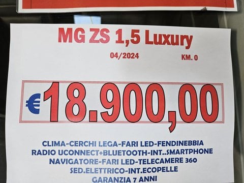 Auto Mg Zs 1.5 Vti-Tech Luxury - Km Zero Km0 A Lucca