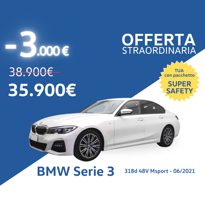 BMW Serie 3 Diesel/Elettrica 318d 48V Msport Usata in provincia di Padova - Sede di Mestrino